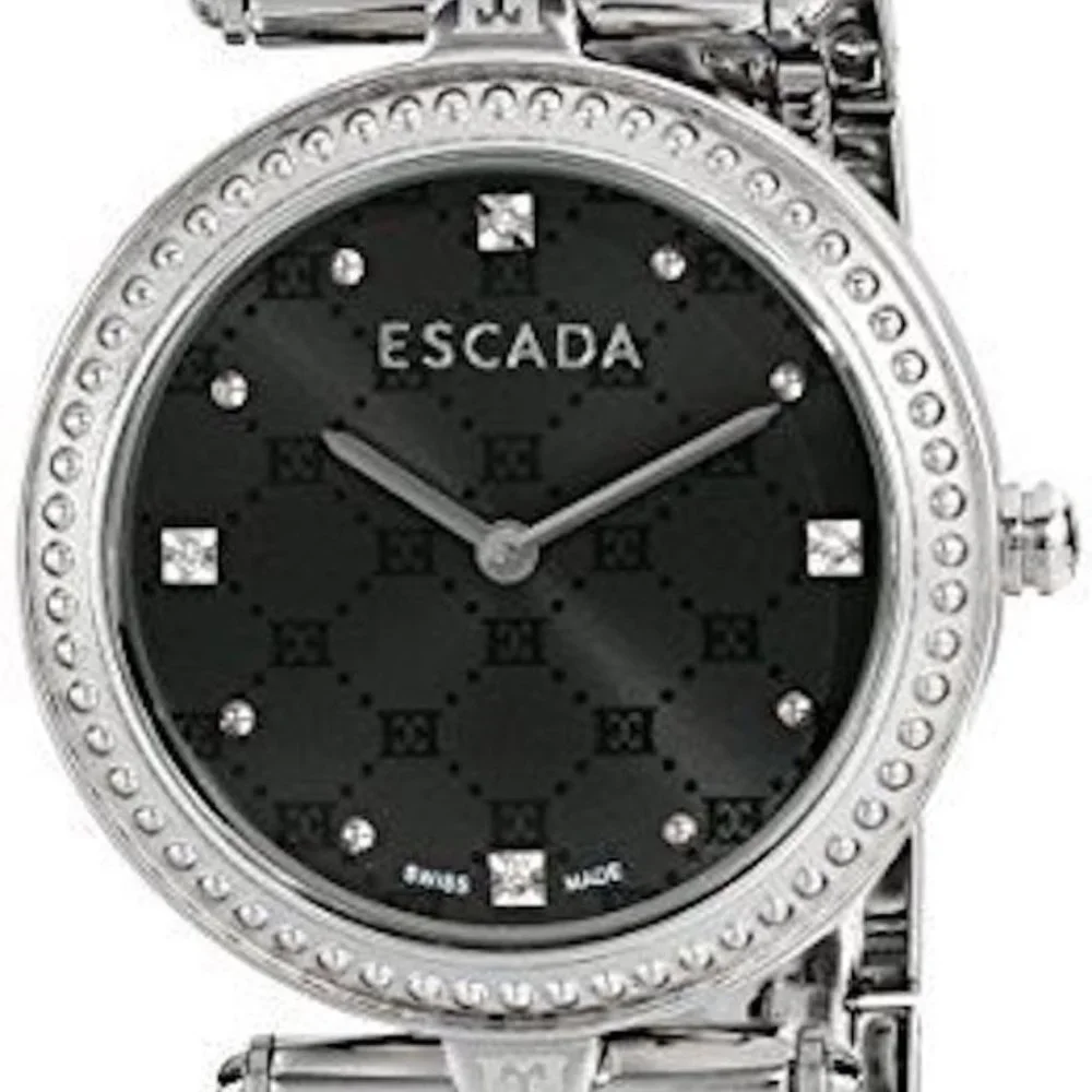 Escada Vanessa Stainless Steel Mini Diamond Watch Silver Black